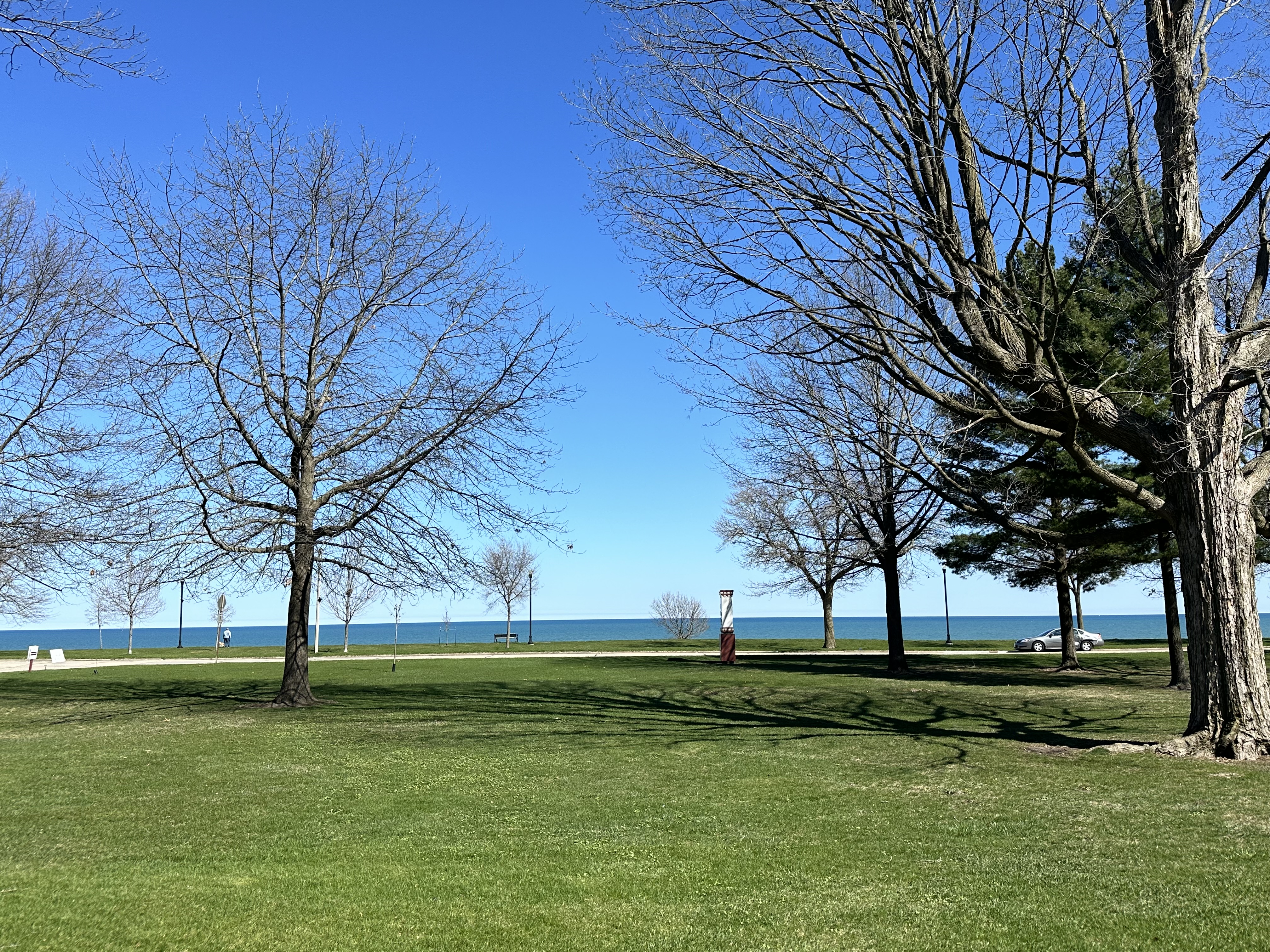 2024-04-13 - a beautiful clear day and a beautiful still view of Lake Michigan